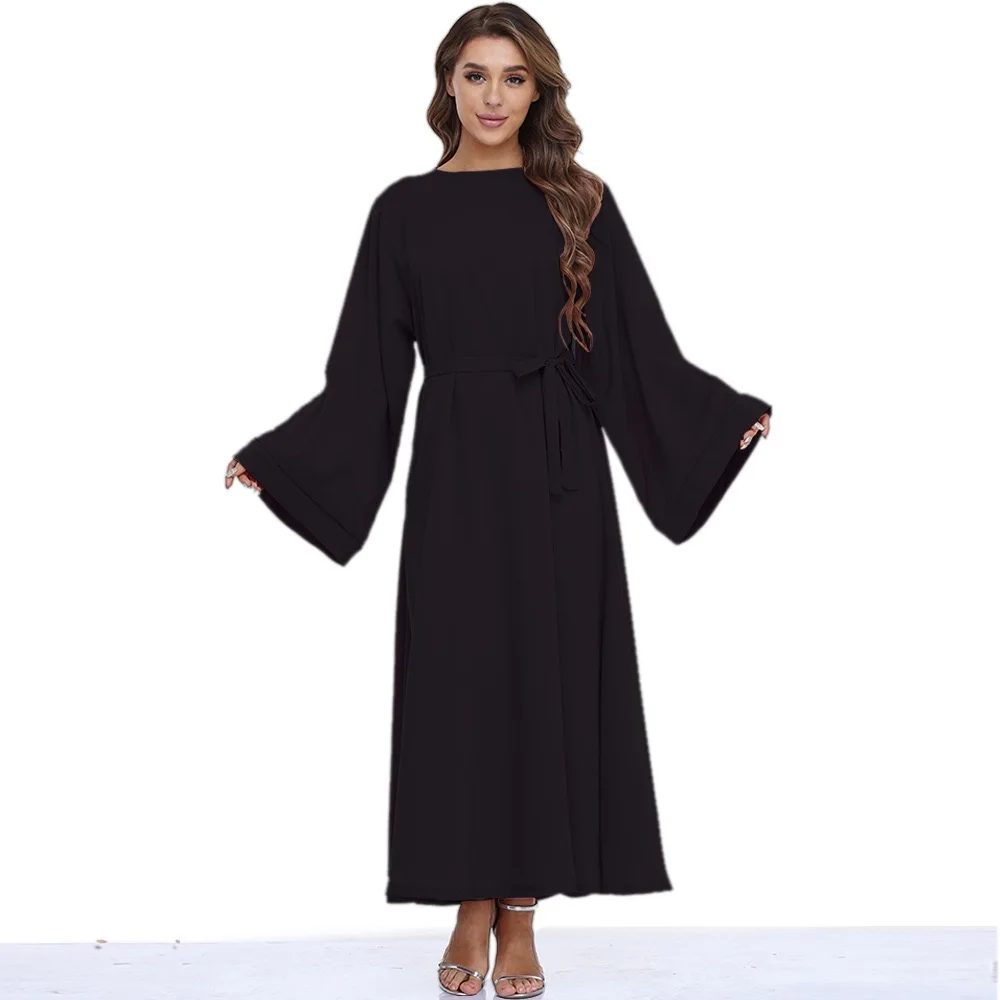 Abaya-Robe Longue avec Ceinture, Mode Africaine et Hijab - image de produit 3