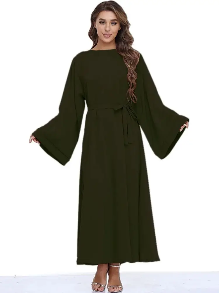 Abaya-Robe Longue avec Ceinture, Mode Africaine et Hijab - image de produit 9