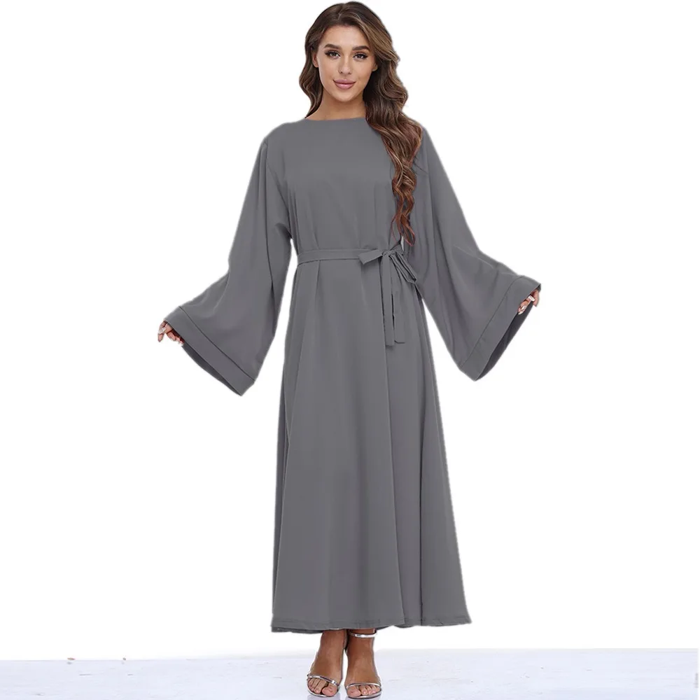 Abaya-Robe Longue avec Ceinture, Mode Africaine et Hijab - image de produit 2