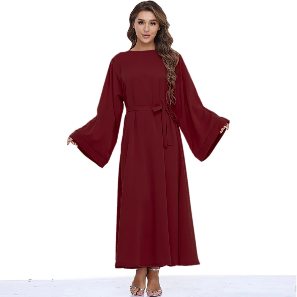 Abaya-Robe Longue avec Ceinture, Mode Africaine et Hijab - image de produit 1