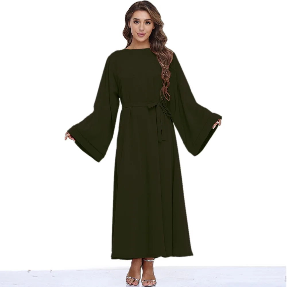 Abaya-Robe Longue avec Ceinture, Mode Africaine et Hijab - image de produit 7